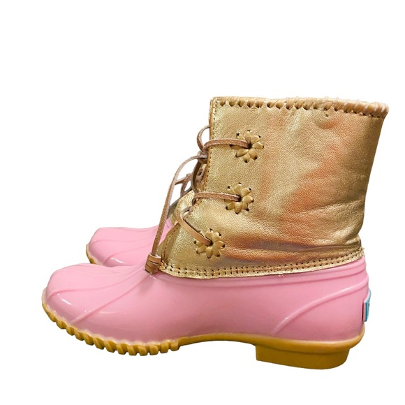 Jack Rogers Shoes - Jack Rogers Pink Metallic Chloe Duck Rain Boot